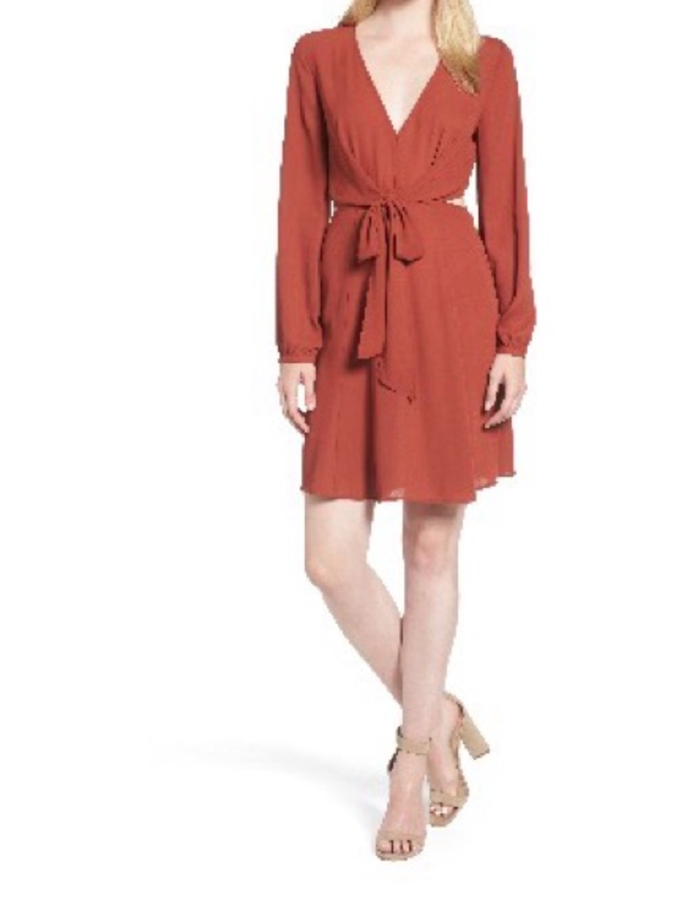 Trouvé cutout shift dress in rust henna